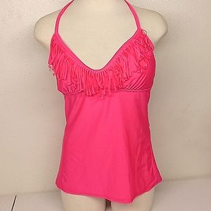 Swimsuits Tankini Swim Top Pink with Fringe.